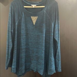Juicy Couture Teal Sweatshirt with Silver Accent
